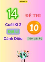 Tổng hợp 14 Đề thi cuối kì 2 Địa Lí 10 Cánh Diều (Kèm đáp án)